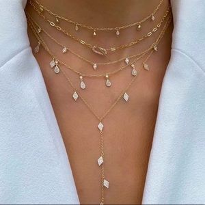 NEW 18K Diamond shape choker